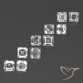 Shop natural 5.06ct Blanc clair Topaze gems, Carré, from Brésil at GemSelect. In stock, global shipping!