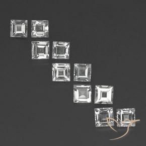 4.16ctw Naturel Blanc clair Topaze, Carré, VS