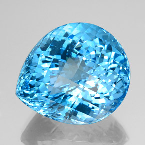 Topaze bleue naturelle en forme de poire, 156,20 ct, VVS-VS