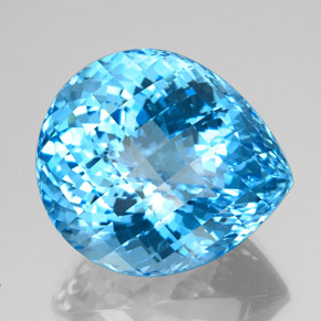 Topaze bleue naturelle en forme de poire, 156,20 ct, VVS-VS