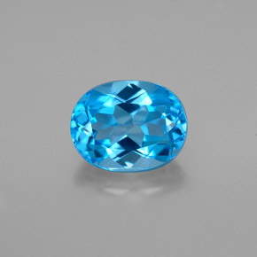 Topaze bleue naturelle coupe ovale, 2,71 ct, VVS-VS