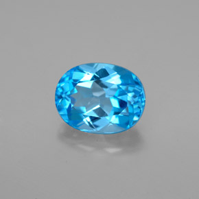 Topaze bleue naturelle coupe ovale, 2,71 ct, VVS-VS