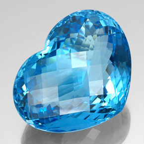 Topaze bleue naturelle forme de coeur, 112,15 ct, VVS
