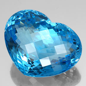 Topaze bleue naturelle forme de coeur, 112,15 ct, VVS