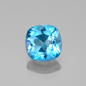 Topaze bleue naturelle coupe coussin, 1,42 ct, VS
