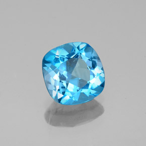Topaze bleue naturelle coupe coussin, 1,42 ct, VS