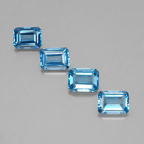 Achetez naturel 7,07ct bleue topaze gems, taille émeraude, en provenance brésil chez gemselect. en stock, livraison internationale!