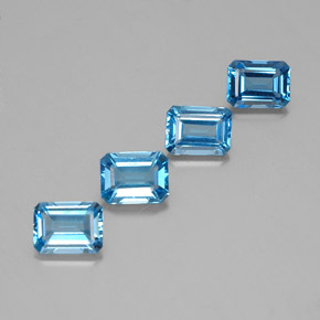 Achetez naturel 7,07ct bleue topaze gems, taille émeraude, en provenance brésil chez gemselect. en stock, livraison internationale!