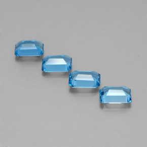 Achetez naturel 7,07ct bleue topaze gems, taille émeraude, en provenance brésil chez gemselect. en stock, livraison internationale!