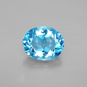 Topaze bleue naturelle coupe ovale, 4,79 ct, VVS-VS