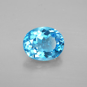 Topaze bleue naturelle coupe ovale, 4,79 ct, VVS-VS