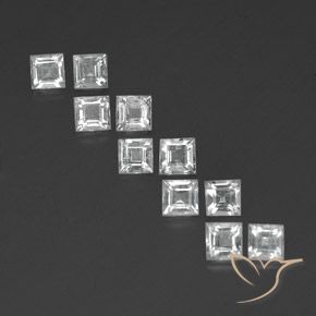 3.98ctw Naturel Blanc Topaze, Carré, VVS-VS