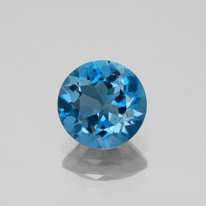 Topaze bleue naturelle coupe roude, 2,03 ct, VS