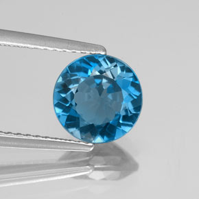 Topaze bleue naturelle coupe roude, 2,06 ct, VVS