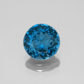Topaze bleue naturelle coupe roude, 2,24 ct, VVS-VS