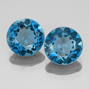 Achetez naturel ct bleue topaze gems, coupe roude, en provenance brésil chez gemselect. en stock, livraison internationale!