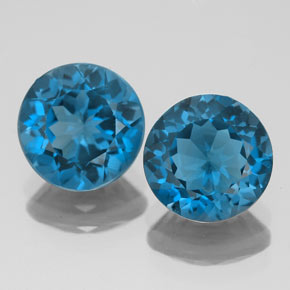 Achetez naturel ct bleue topaze gems, coupe roude, en provenance brésil chez gemselect. en stock, livraison internationale!