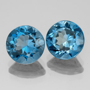 Achetez naturel ct bleue topaze gems, coupe roude, en provenance brésil chez gemselect. en stock, livraison internationale!
