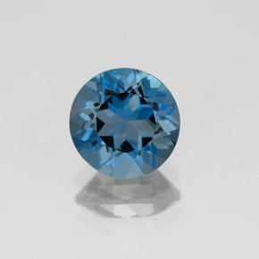 Topaze bleue naturelle coupe roude, 2,00 ct, VVS