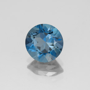 Topaze bleue naturelle coupe roude, 2,00 ct, VVS