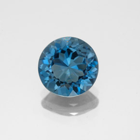 Topaze bleue naturelle coupe roude, 2,13 ct, VS