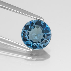 Topaze bleue naturelle coupe roude, 1,75 ct, SI