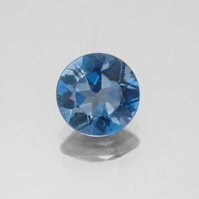 Topaze bleue naturelle coupe roude, 1,85 ct, VVS-VS