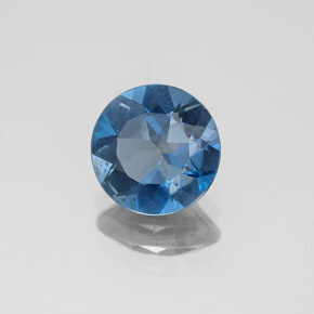 Topaze bleue naturelle coupe roude, 1,85 ct, VVS-VS