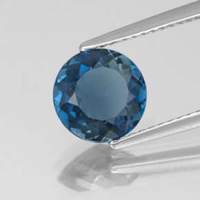 Topaze bleue naturelle coupe roude, 2,13 ct, VVS