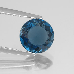 Topaze bleue naturelle coupe roude, 2,13 ct, VVS