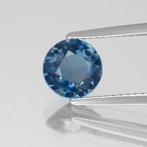 Topaze bleue naturelle coupe roude, 1,43 ct, VS-SI