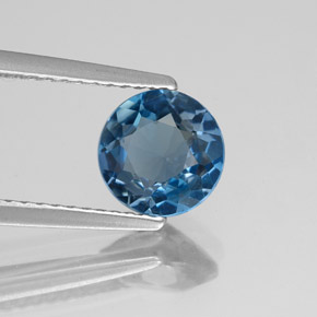 Topaze bleue naturelle coupe roude, 1,43 ct, VS-SI