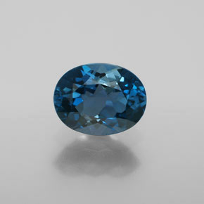 Topaze bleue naturelle coupe ovale, 2,28 ct, VS
