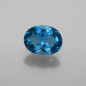 Topaze bleue naturelle coupe ovale, 2,02 ct, VVS