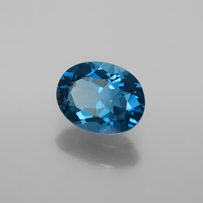 Topaze bleue naturelle coupe ovale, 2,02 ct, VVS
