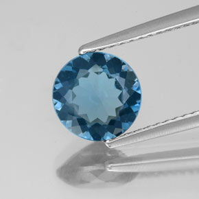 Topaze bleue naturelle coupe roude, 1,92 ct, VS-SI