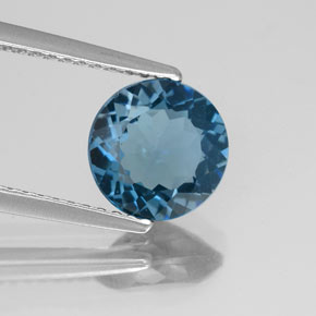 Topaze bleue naturelle coupe roude, 1,92 ct, VS-SI