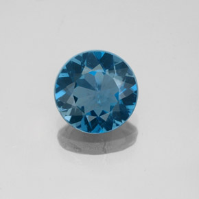 Topaze bleue naturelle coupe roude, 1,90 ct, SI