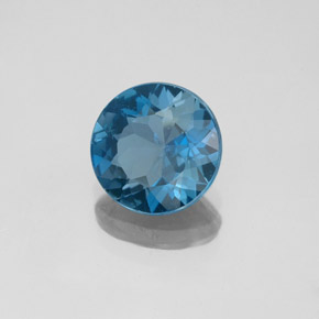 Topaze bleue naturelle coupe roude, 1,90 ct, SI