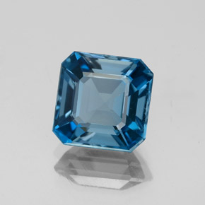 Topaze bleue naturelle taille émeraude, 3,10 ct, VVS