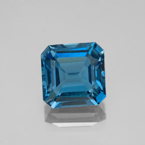 Topaze bleue naturelle taille émeraude, 2,97 ct, VS-SI