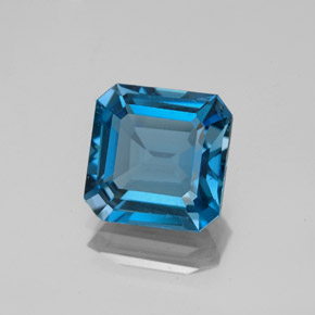 Topaze bleue naturelle taille émeraude, 2,97 ct, VS-SI