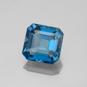 Topaze bleue naturelle taille émeraude, 2,70 ct, VS-SI