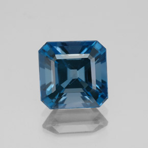 Topaze bleue naturelle taille émeraude, 2,86 ct, VS-SI