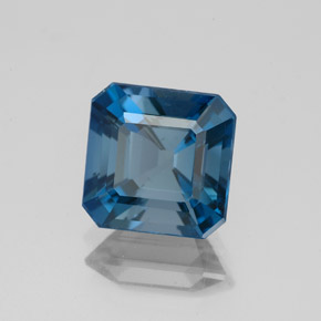 Topaze bleue naturelle taille émeraude, 2,86 ct, VS-SI
