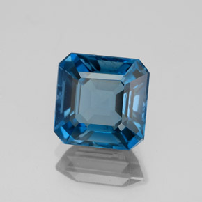Topaze bleue naturelle taille émeraude, 3,03 ct, VVS