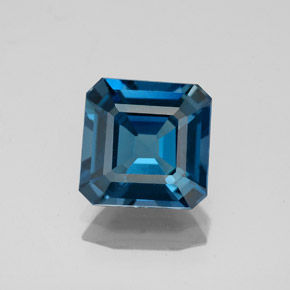 Topaze bleue naturelle taille émeraude, 2,62 ct, VS