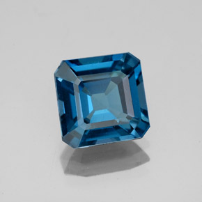 Topaze bleue naturelle taille émeraude, 2,62 ct, VS