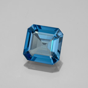 Topaze bleue naturelle taille émeraude, 2,06 ct, VVS-VS