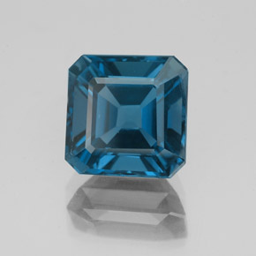 Topaze bleue naturelle taille émeraude, 3,18 ct, VS